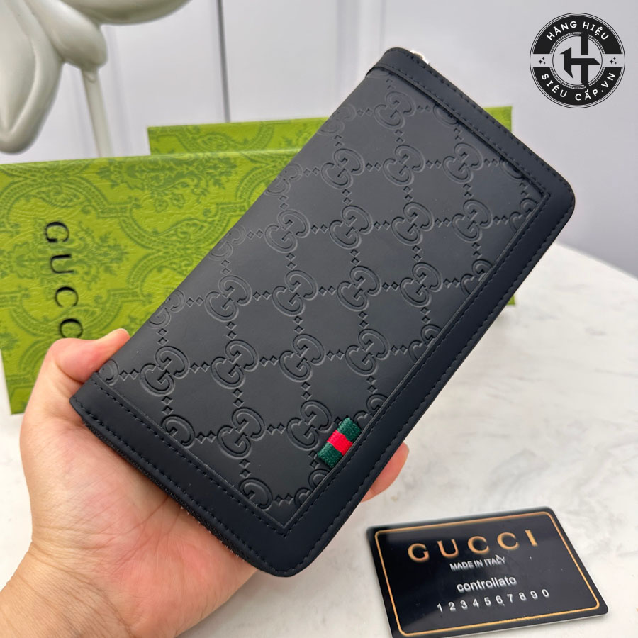 Màu đen trên ví dài cầm tay Gucci siêu cấp like auth là một sự lựa chọn tuyệt vời