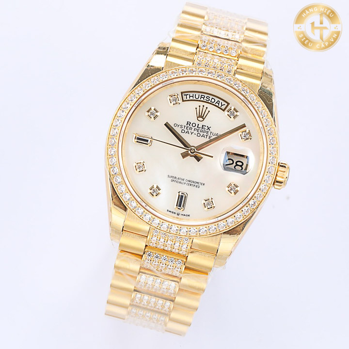 Đồng hồ Rolex Fake 1:1 Day Date M128238 Gold Watch 2024