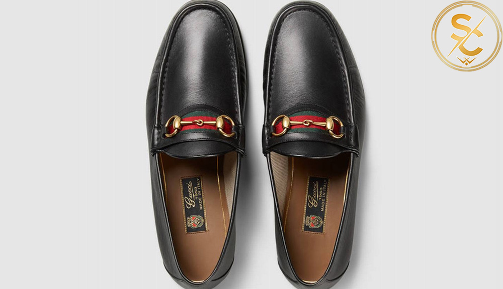 Giày lười nam Gucci Mokassin Web Streifen màu đen