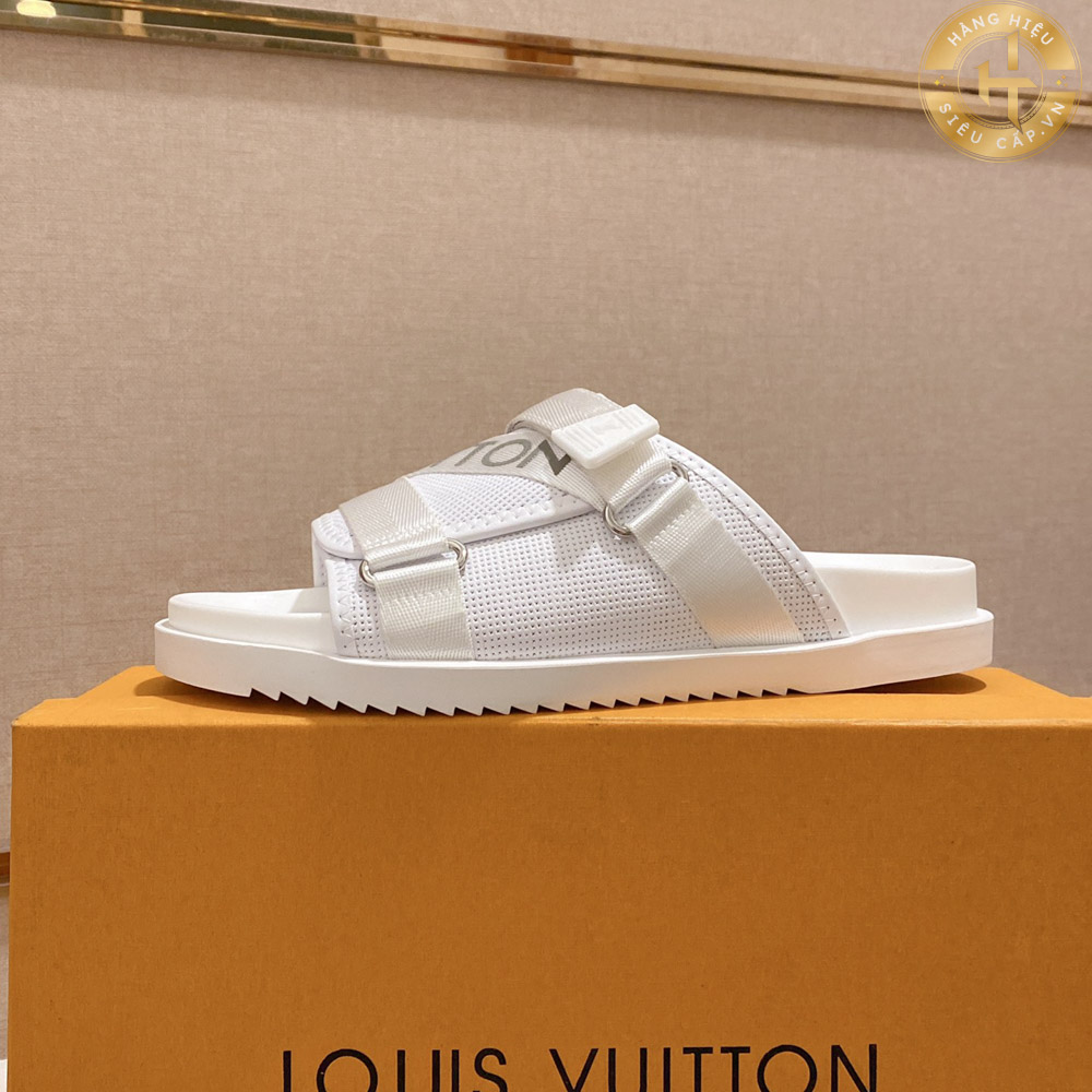 Dép Louis Vuitton Hàng Hiệu Siêu Cấp màu trắng quai ngang LV 0028 2024