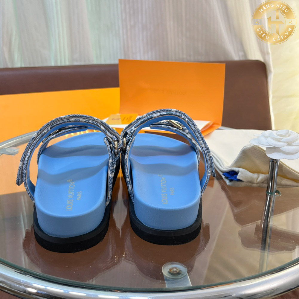 Dép Louis Vuitton Super Fake Sandal màu xanh Blue Hàng Hiệu LV 0023 2024