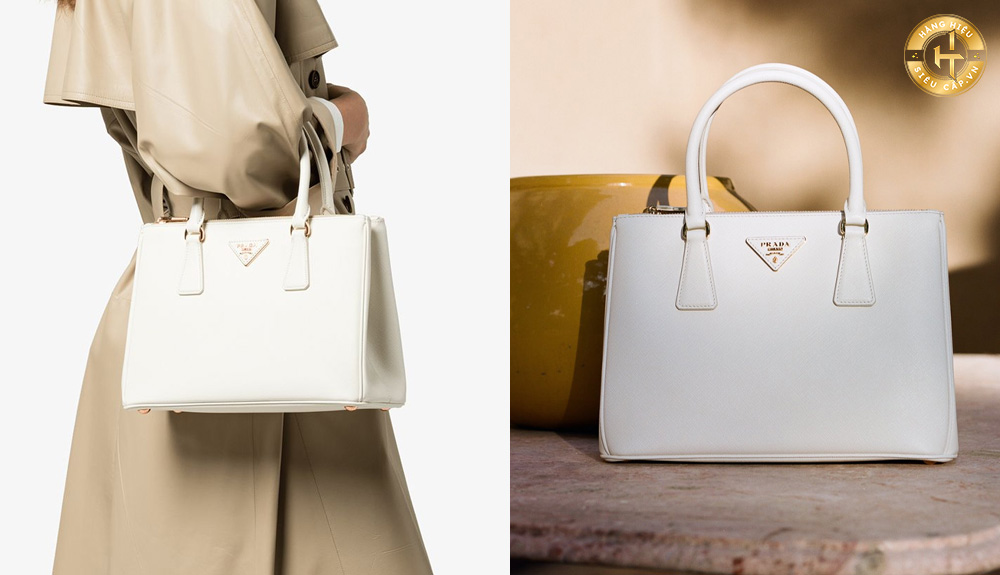 Túi xách Prada trắng Galleria được xem là biểu tượng của thương hiệu Prada, mẫu túi Galleria Bag có đường nét cứng cáp và thiết kế đơn giản nhưng rất tinh tế