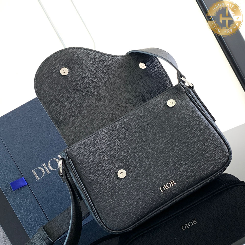 Túi đeo chéo Dior Oblique màu đen hàng hiệu cận chính hãng CD 201 2024
