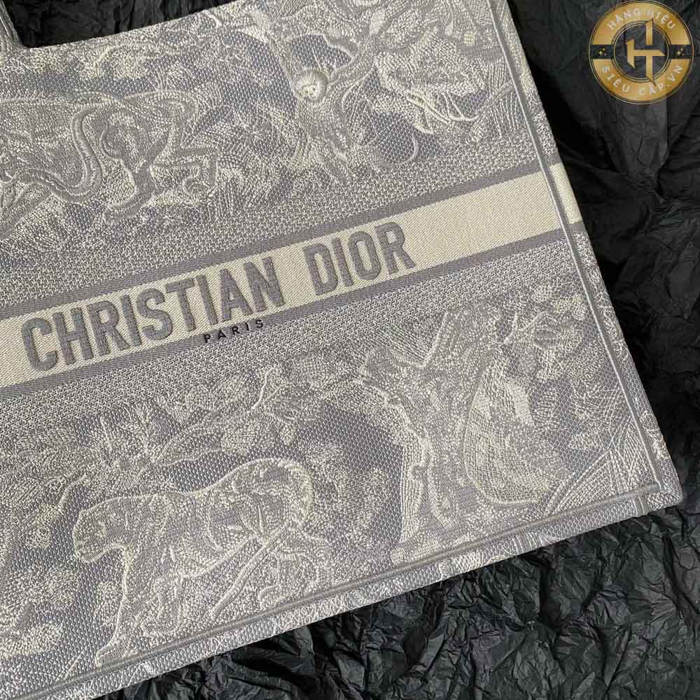 Túi Dior Rep 1:1 Book Tote màu ghi xám Hàng Hiệu F1 CD09 2024