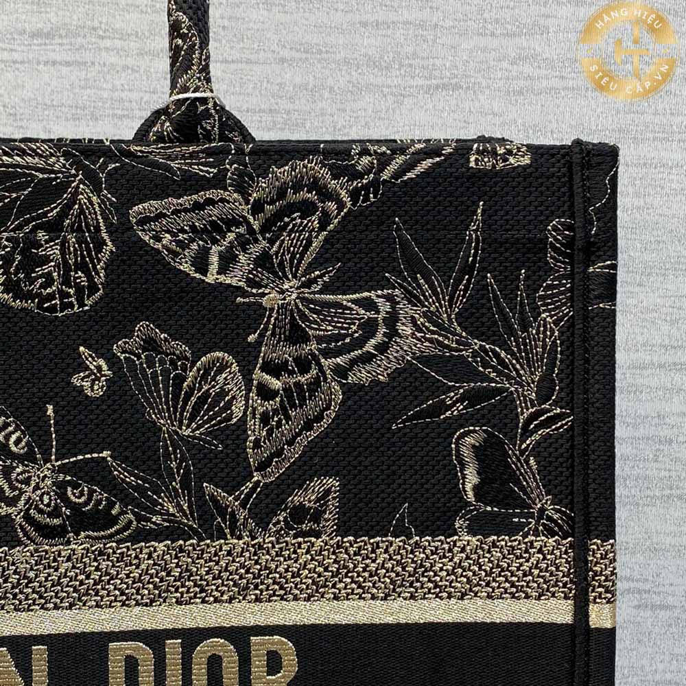 Túi Dior Rep 1:1 Book Tote nữ màu đen hoạ tiết Hàng Hiệu F1 CD02 2024