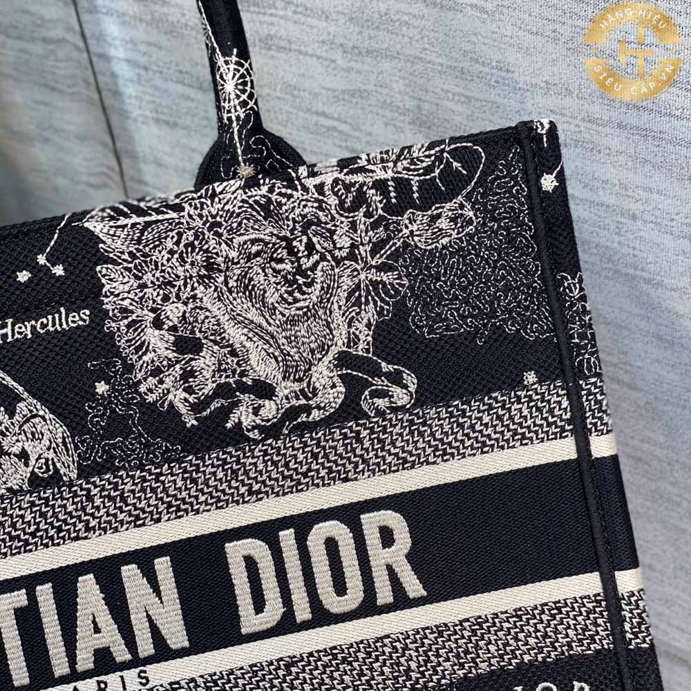 Túi xách Christian Dior Book Tote nữ màu đen hoạ tiết siêu cấp F1 CD002 2024