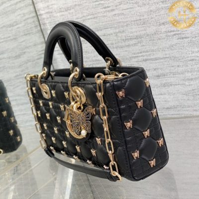 tui xach lady dior mau den hang hieu khoa vang hong 1