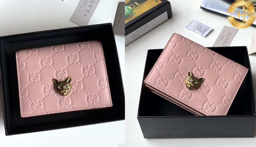 Ví Gucci mặt hổ màu hồng là một items nhỏ gọn được làm từ chất liệu da cao cấp