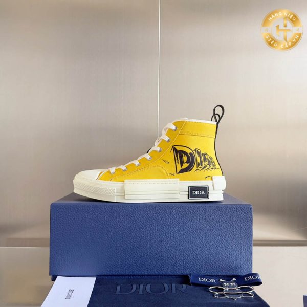 Giày Dior Like Auth cổ cao màu vàng Sneaker Unisex Hàng Hiệu 201 2024