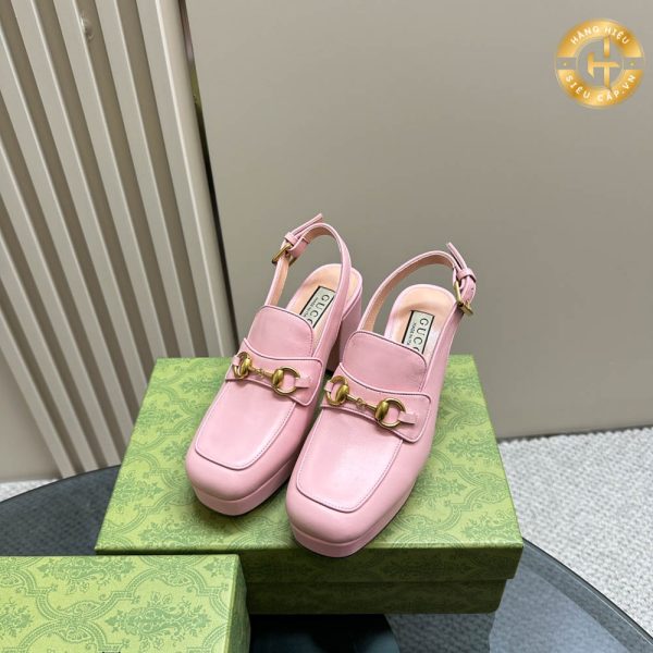 Giày Gucci nữ Rep 1:1 màu hồng cao gót Hàng Hiệu GG 1005 2024