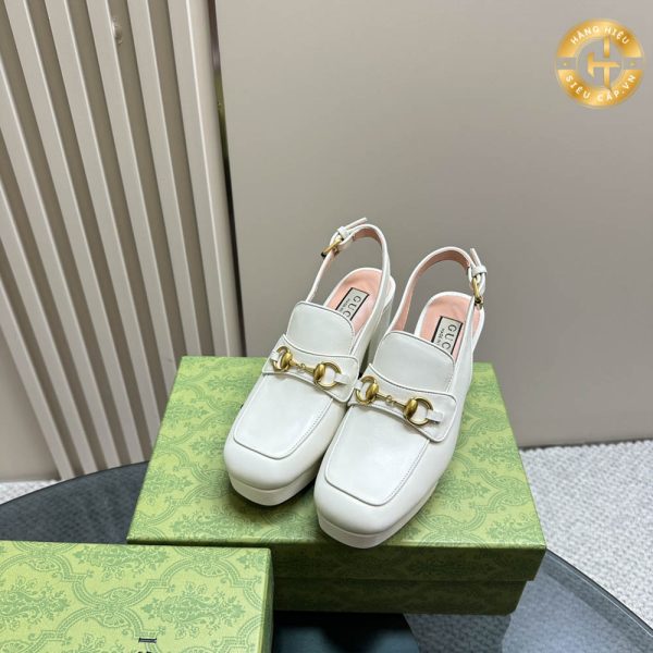 Giày Gucci nữ Rep 1:1 màu trắng cao gót Hàng Hiệu GG 1004 2024