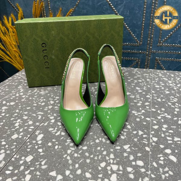 Giày nữ Gucci cận chính hãng cao gót màu xanh lá Hàng Hiệu GC 004 2024