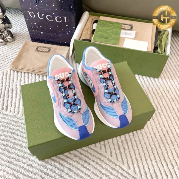 Giày thể thao Gucci nữ phối màu xanh hồng Hàng Hiệu Like Auth 300 2024