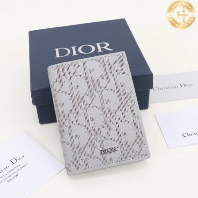 Ví Christian Dior Mini màu ghi bạc hoạ tiết Logo Hàng Hiệu cao cấp 113