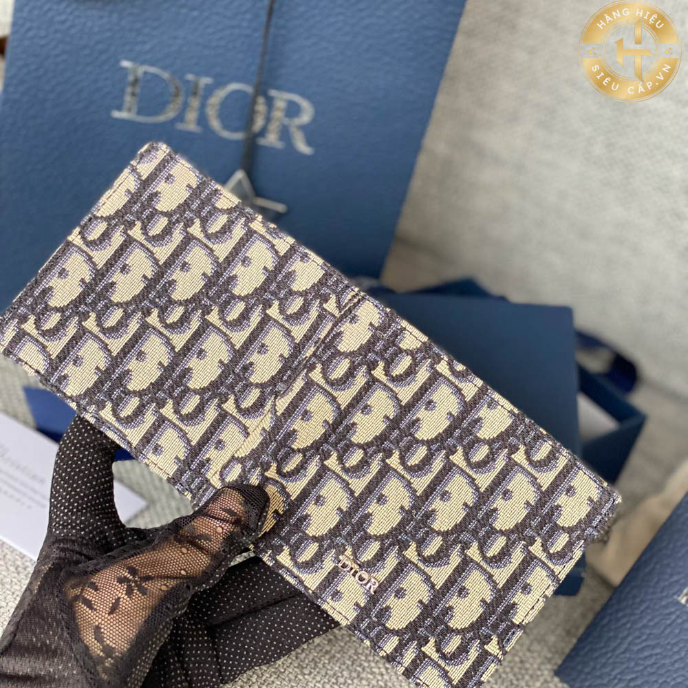 Ví Christian Dior Mini màu vàng hoạ tiết Logo Hàng Hiệu Like Auth 201 2024