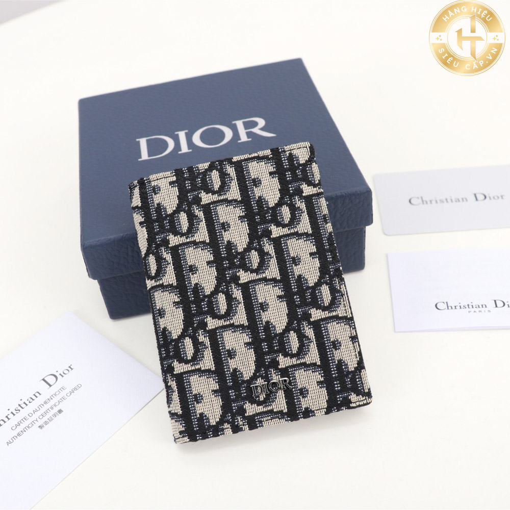 Ví Dior siêu cấp 1:1 Oblique Mini màu vàng hoạ tiết cận chính hãng 303