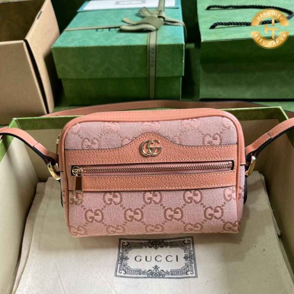 Túi đeo chéo Gucci Like Auth 1:1 màu hồng họa tiết GGC 304 2024