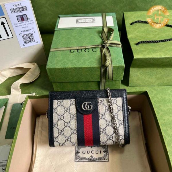 Túi đeo chéo Gucci Like Auth 1:1 họa tiết kẻ sọc đỏ GGC 310 2024