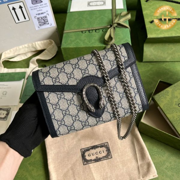 Túi Gucci đầu rồng đeo chéo Logo đen Caro Like Auth 1:1 GGC 002 2024