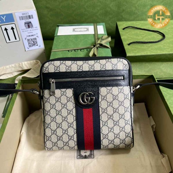 Túi Gucci Like Auth 1:1 đeo chéo kẻ sọc xanh đỏ họa tiết GGC 302 2024