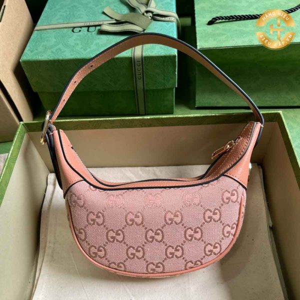 Túi xách Gucci nữ hàng hiệu màu hồng họa tiết GGC 306 2024