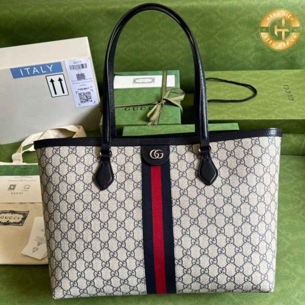 Túi xách nữ hàng hiệu Gucci họa tiết kẻ sọc đỏ Logo GGC 309 2024