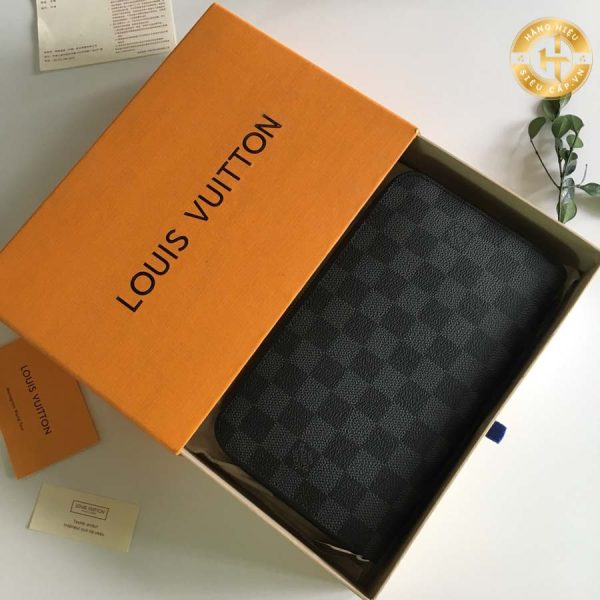 Ví da nam Louis Vuitton Like Auth 1:1 đen họa tiết LVG 201 2024