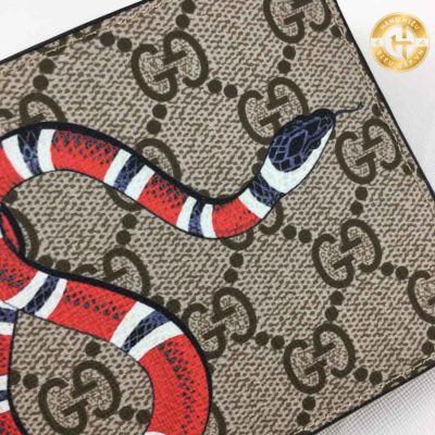 Ví Gucci hàng hiệu siêu cấp 1:1 họa tiết rắn đỏ GG 204 2025