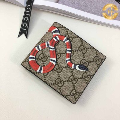 Ví Gucci hàng hiệu siêu cấp 1:1 họa tiết rắn đỏ GG 204 2025