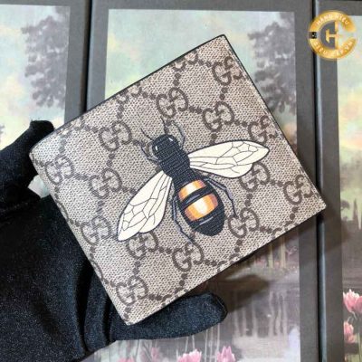 Ví Gucci nam con ong Like Authentic 1:1 họa tiết GGO 1012 2025