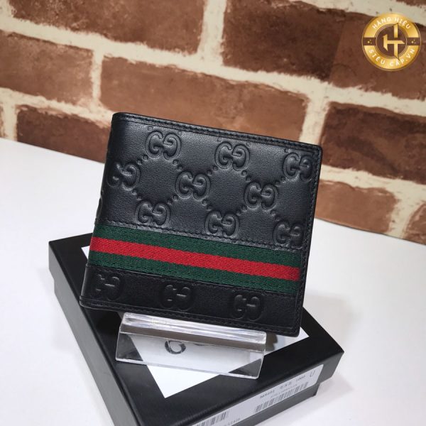 Ví nam Gucci Like Authentic 1:1 da trơn họa tiết kẻ GGC 2051 2025