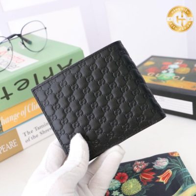 Ví nam Gucci Like Authentic 1:1 da trơn họa tiết nổi GGC 2054 2025