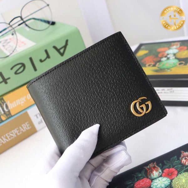 Ví nam Gucci Like Authentic 1:1 da sần Logo vàng GGC 2050 2025