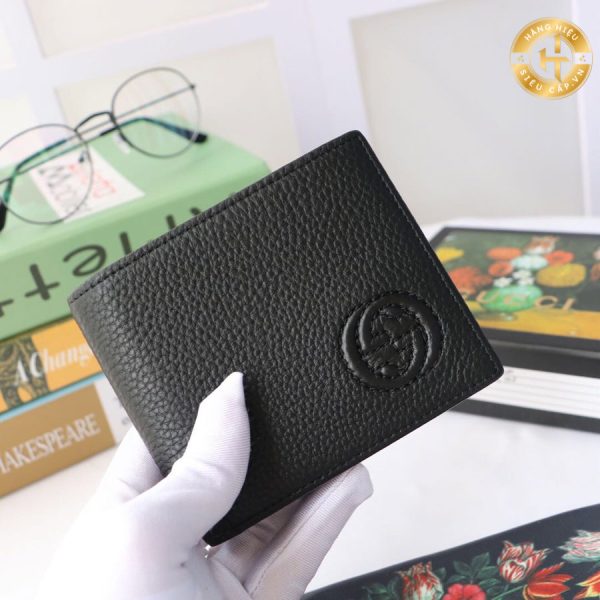 Ví nam Gucci Like Authentic 1:1 da sần Logo đen GGC 2053 2024